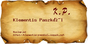 Klementis Paszkál névjegykártya